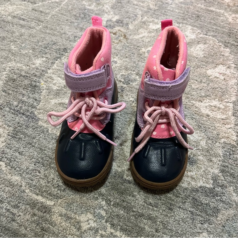 SOLD Carters Pink, Purple & Navy Toddler Boots Sz 7